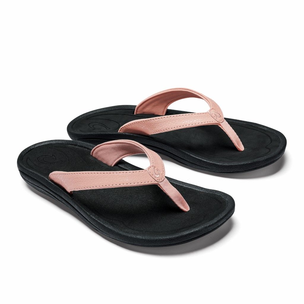 Olukai Women's Kulapa Kai Flip Flop - Petal Pink / Black US132-786